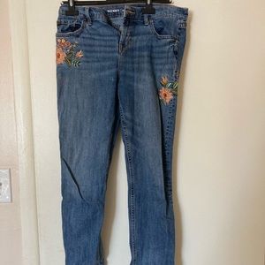 Old Navy Embroidered Boyfriend Jeans